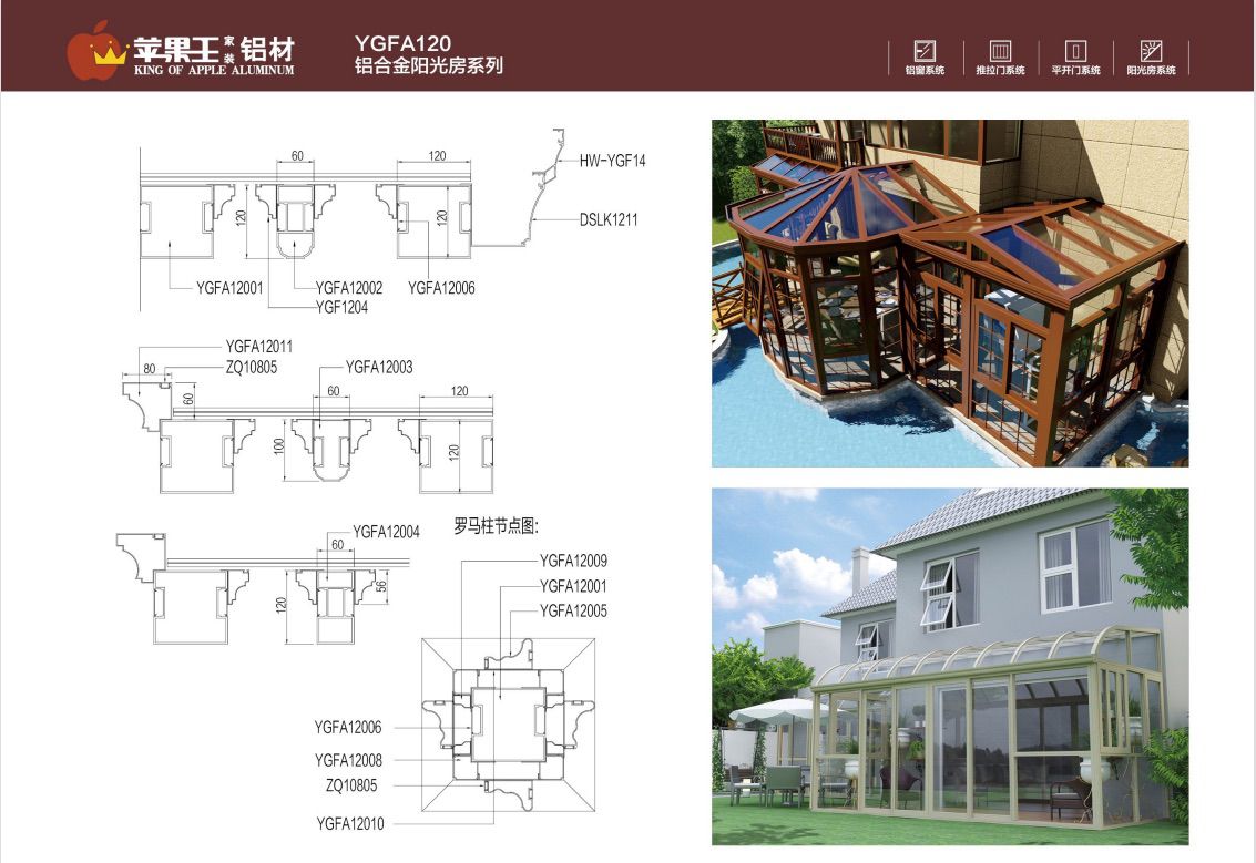 YGFA120铝合金阳光房