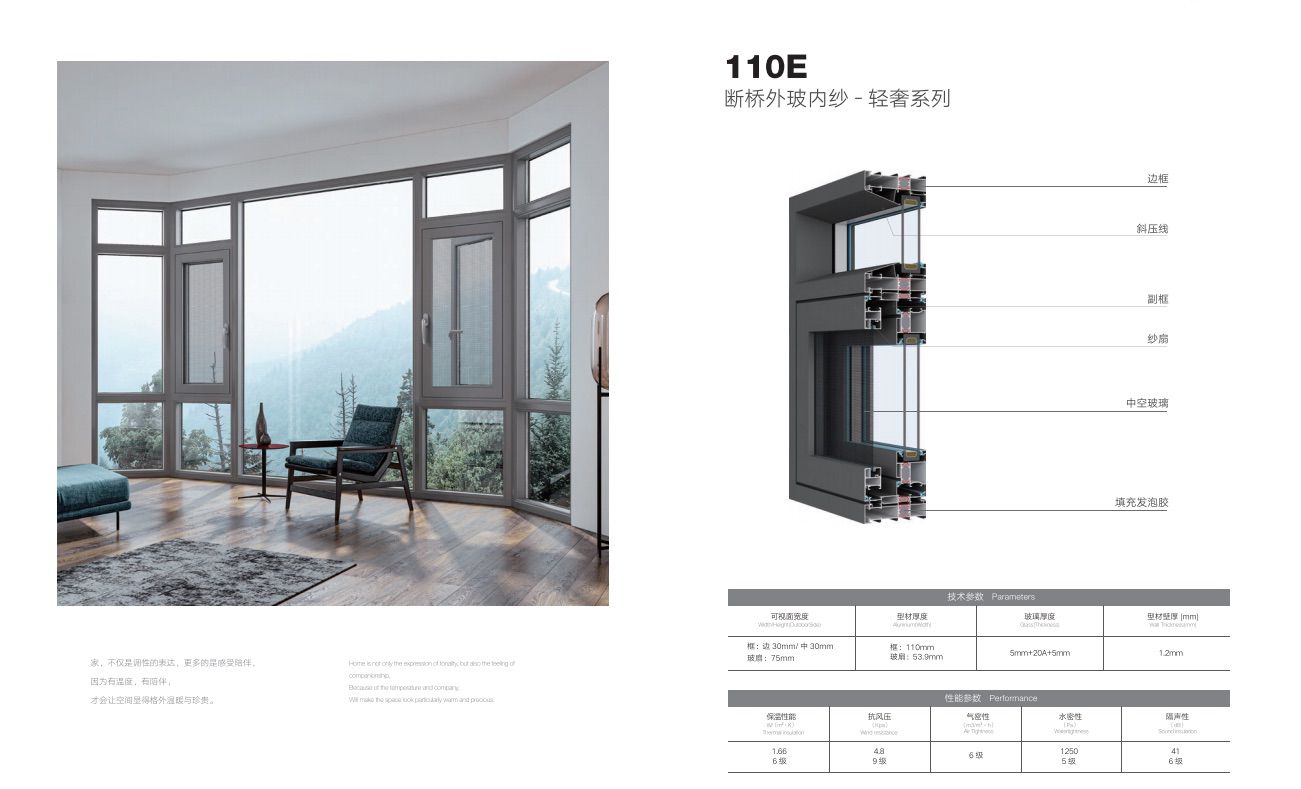 110E平开窗-轻奢系列